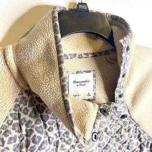 Abercrombie and Fitch Tan and Cheetah Print Fleece